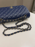 Chanel Classic Quilted Medium Double Flap Dark Navy Caviar