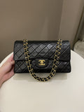 Chanel Vintage Classic Quilted Medium Double Flap Black Lambskin