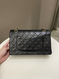 Chanel Vintage Classic Quilted Medium Double Flap Black Lambskin