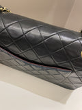 Chanel Vintage Classic Quilted Medium Double Flap Black Lambskin