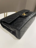 Chanel Vintage Classic Quilted Medium Double Flap Black Lambskin