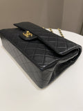 Chanel Vintage Classic Quilted Medium Double Flap Black Lambskin