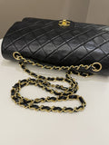 Chanel Vintage Classic Quilted Medium Double Flap Black Lambskin