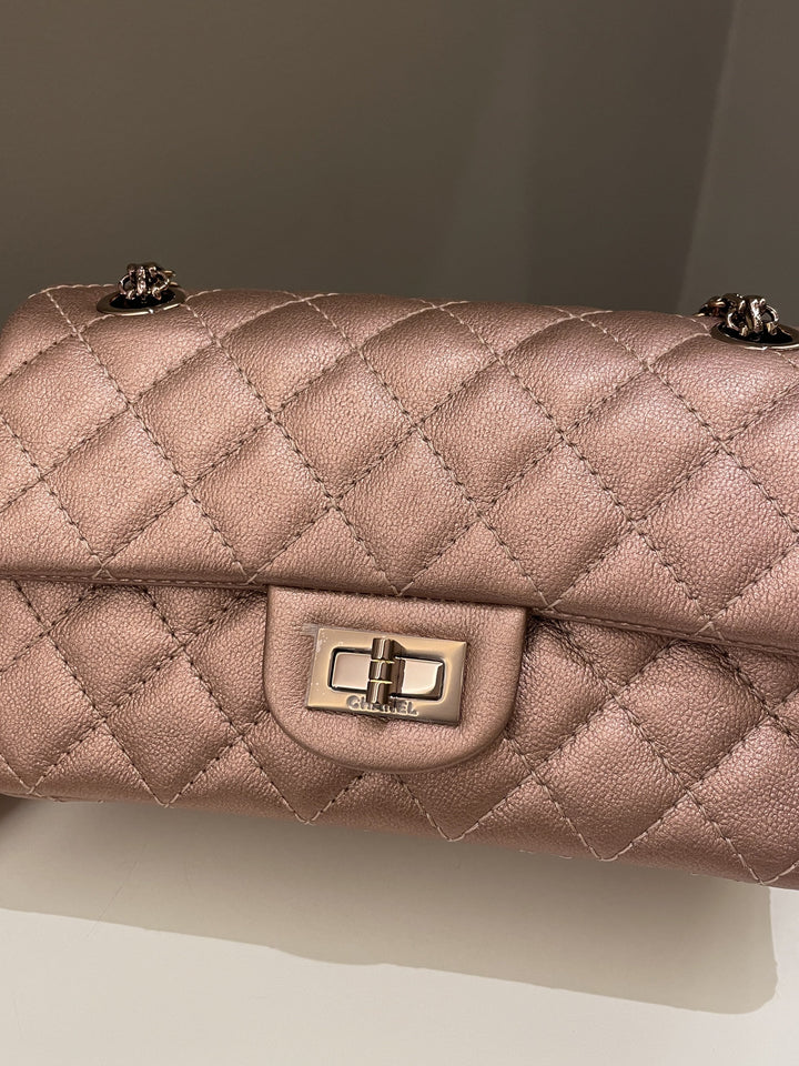 Chanel Classic 2.55 Quilted Mini Reissue Rose Gold Calfskin
