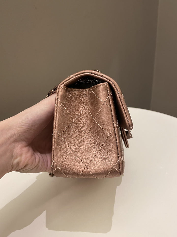 Chanel Classic 2.55 Quilted Mini Reissue Rose Gold Calfskin