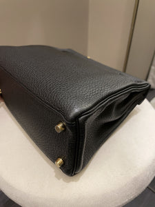 Hermes Kelly 25 Black Togo