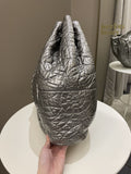 Chanel Camilla Graphic Embossed Bag Silver Patent