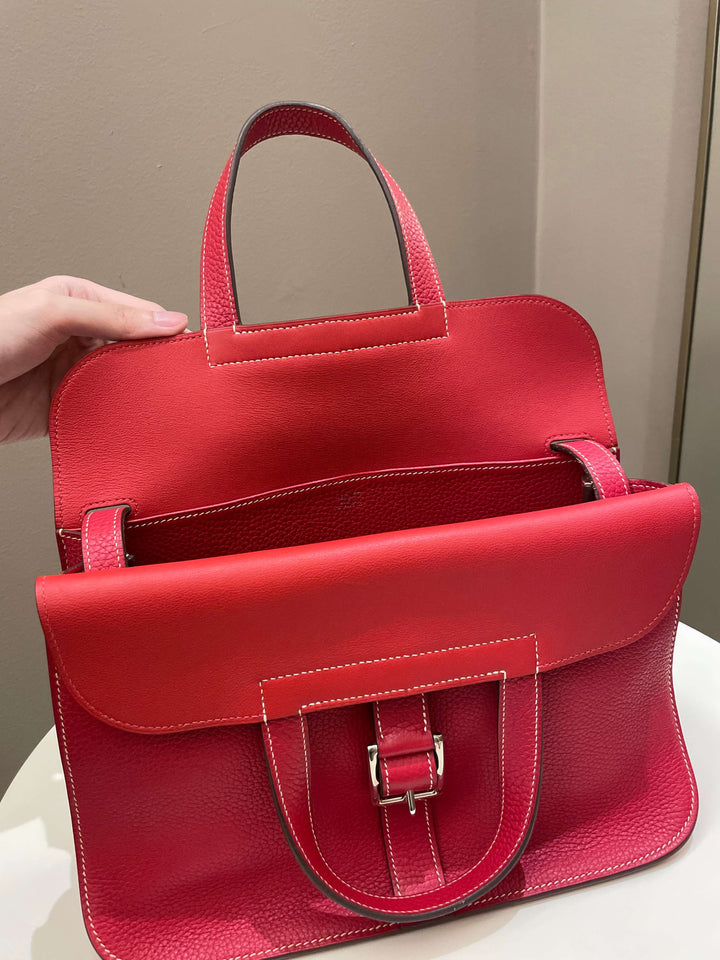 Hermes Halzan 31 Rouge Casque Clemence