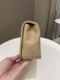 Chanel Vintage Quilted Full Flap Bag Beige Lambskin