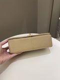 Chanel Vintage Quilted Full Flap Bag Beige Lambskin