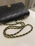 Chanel Vintage Quilted Full Flap Bag Black Lambskin