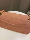 Chanel Vintage Classic Quilted Medium Flap Nude pink Suede