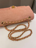 Chanel Vintage Classic Quilted Medium Flap Nude pink Suede
