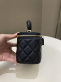 Chanel Quilted Mini Vanity Rectangular Top Handle Midnight Lambskin