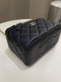 Chanel Quilted Mini Vanity Rectangular Top Handle Midnight Lambskin