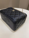 Chanel Quilted Mini Vanity Rectangular Top Handle Midnight Lambskin