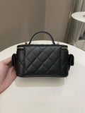 Chanel Polly Pocket Multi Pocket Vanity Case Bag Black Caviar