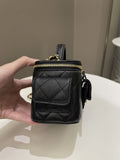 Chanel Polly Pocket Multi Pocket Vanity Case Bag Black Caviar