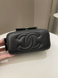 Chanel Polly Pocket Multi Pocket Vanity Case Bag Black Caviar