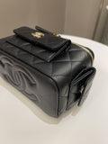 Chanel Polly Pocket Multi Pocket Vanity Case Bag Black Caviar