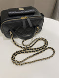 Chanel Polly Pocket Multi Pocket Vanity Case Bag Black Caviar
