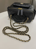 Chanel Polly Pocket Multi Pocket Vanity Case Bag Black Caviar