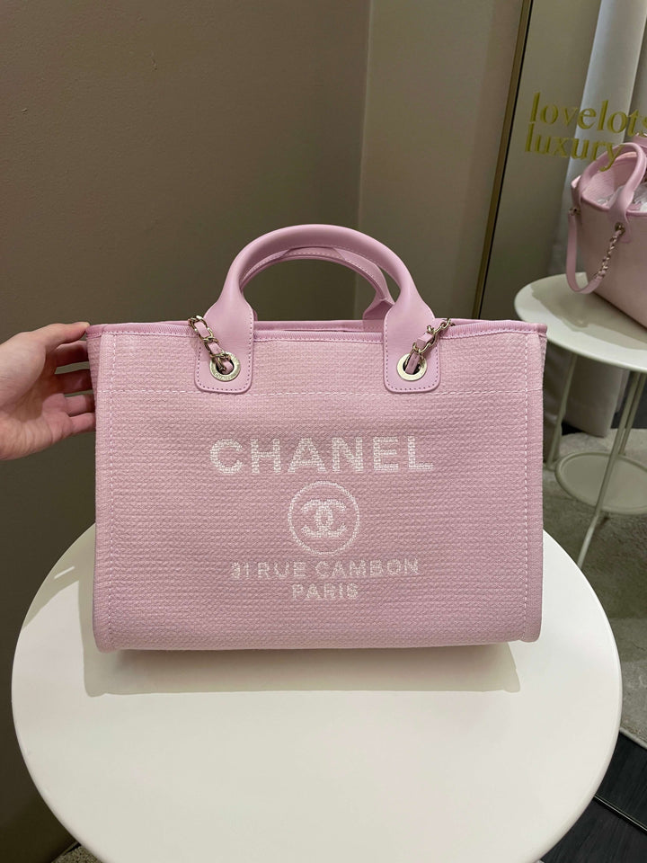Chanel 22B Deauville Shopper Tote Sweet Pink