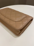 Chanel Classic Quilted Wallet on Chain Dark Nude Beige Caviar