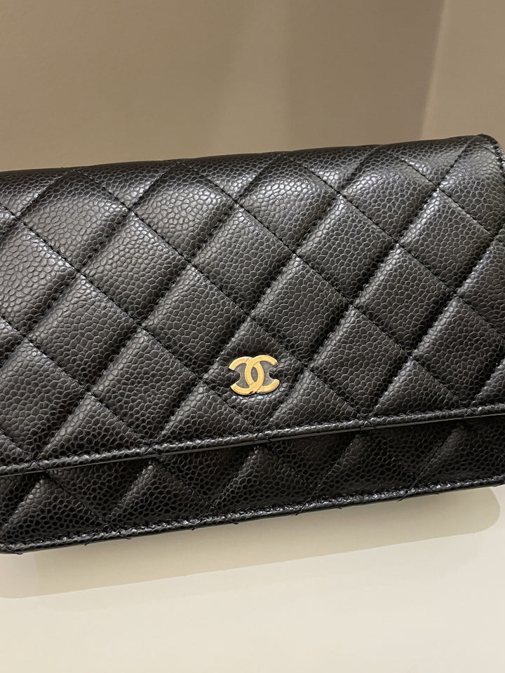 Chanel Classic Quilted Wallet on Chain Black Caviar