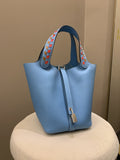 Hermes Picotin Tressage 18 Blue Nord Epsom