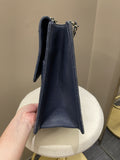 Chanel Quilted Large Shopper Tote Blue Grainy Goatskin