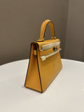 Hermes Mini Kelly 20 Moutarde Chèvre