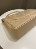 Chanel Classic Quilted Jumbo Single Flap Beige Caviar