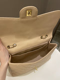 Chanel Classic Quilted Jumbo Single Flap Beige Caviar