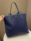 Hermes Double Sens Tote 45 Blue Sapphire / Blue Paradise Clemence