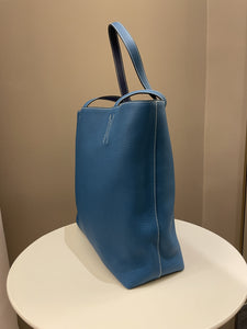 Hermes Double Sens Tote 45 Blue Sapphire / Blue Paradise Clemence