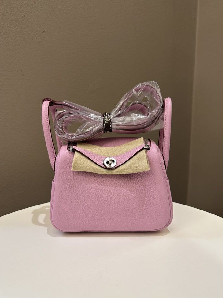 Hermes Mini Lindy Mauve Sylvestre Clemence