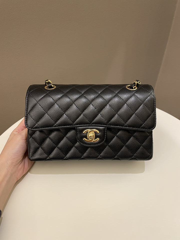 Chanel Classic Quilted Small Double Flap Black Caviar