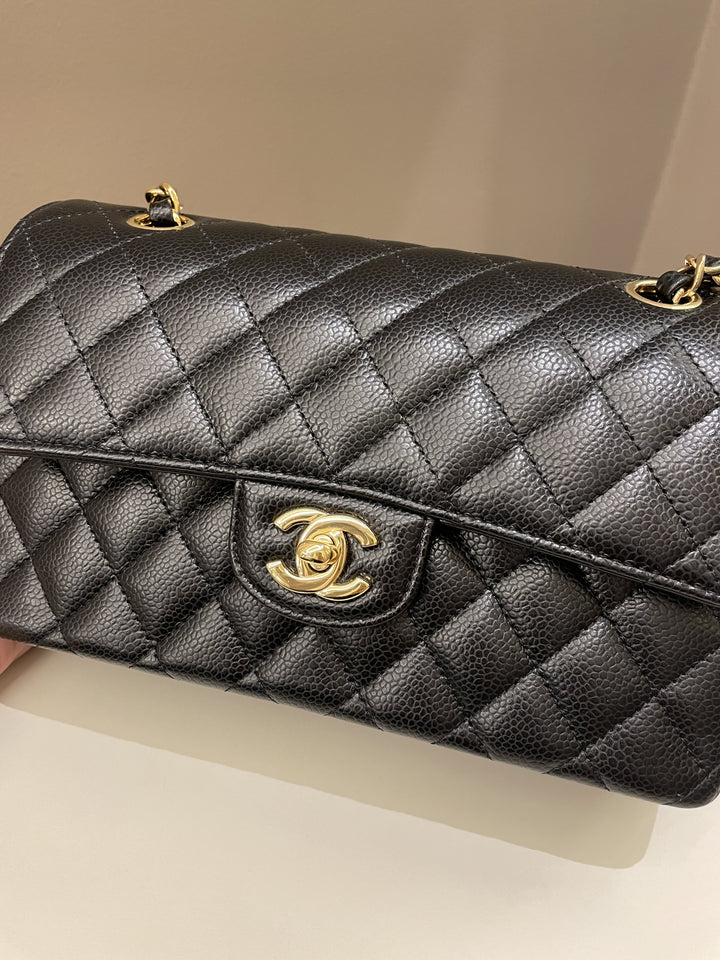 Chanel Classic Quilted Small Double Flap Black Caviar