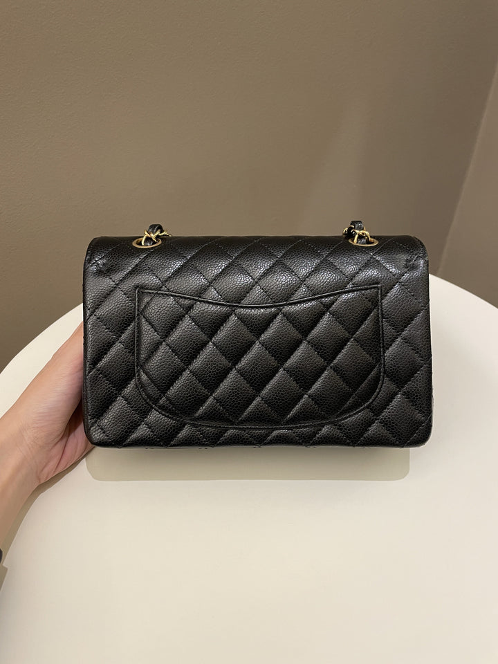 Chanel Classic Quilted Small Double Flap Black Caviar