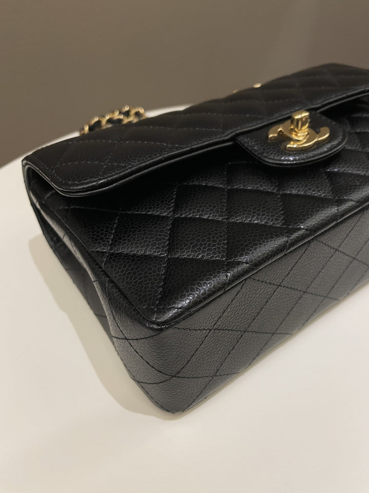 Chanel Classic Quilted Small Double Flap Black Caviar