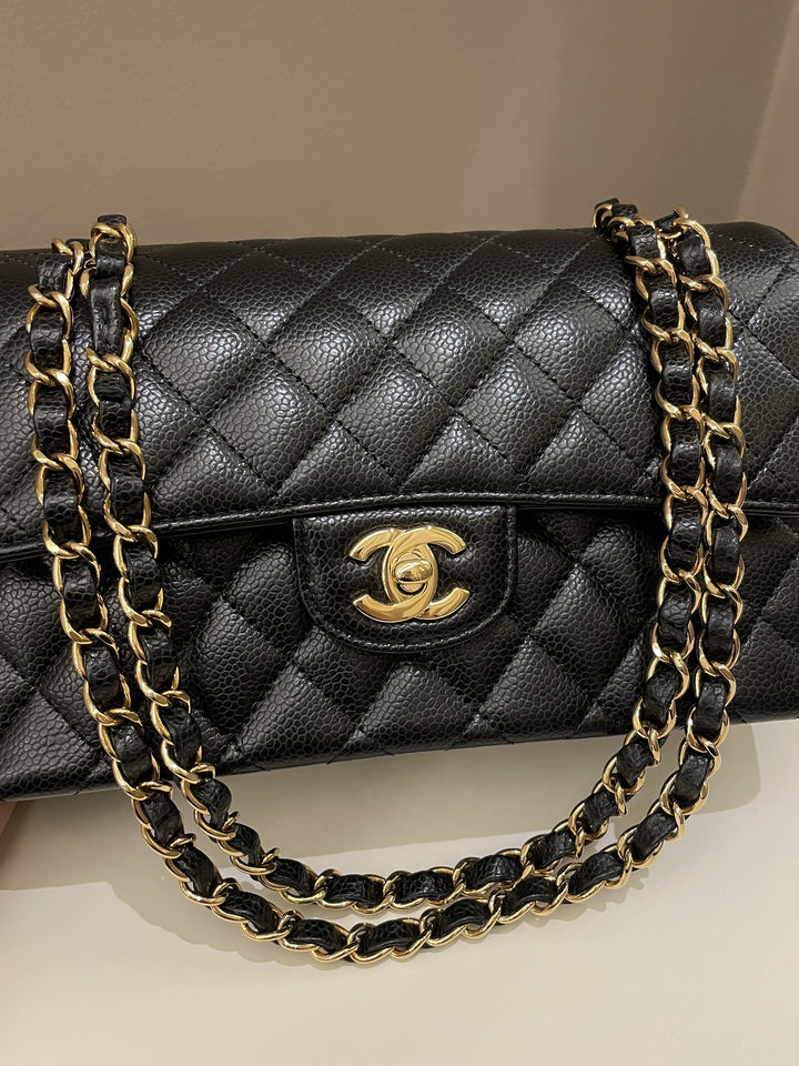 Chanel Classic Quilted Small Double Flap Black Caviar