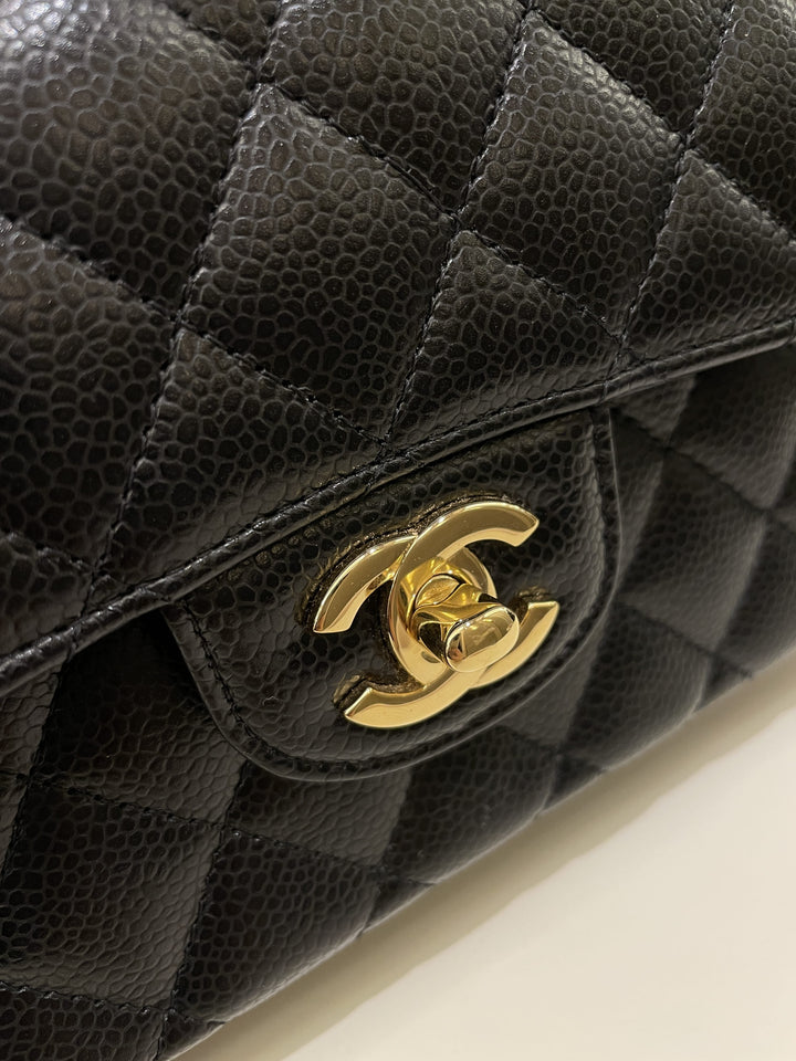 Chanel Classic Quilted Small Double Flap Black Caviar