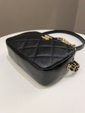 Chanel 22P Quilted Camera Sling Bag Black Caviar