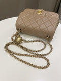 Chanel Pearl Crush Mini Square Dark Beige Lambskin