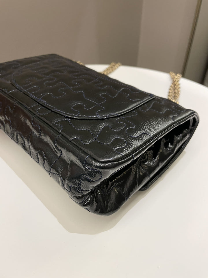 Chanel 2.55 225 Puzzle Reissue Double Flap Dark Blue Patent