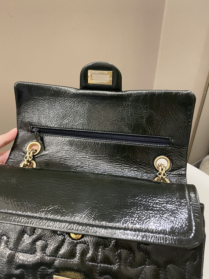 Chanel 2.55 225 Puzzle Reissue Double Flap Dark Blue Patent