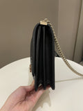 Chanel Quilted North South Boy Black Caviar