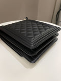 Chanel Quilted North South Boy Black Caviar