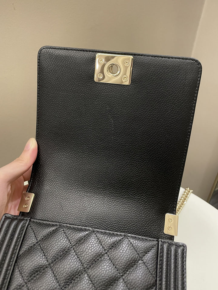 Chanel Quilted North South Boy Black Caviar